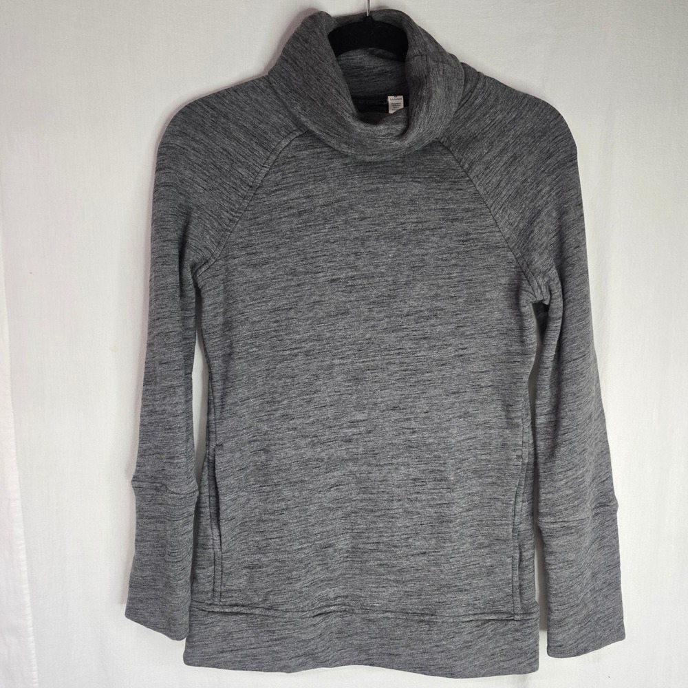 Lululemon To You Tunic  Cowl Neck Sweatshirt Pullover Heather Gray Size 2 Cotton